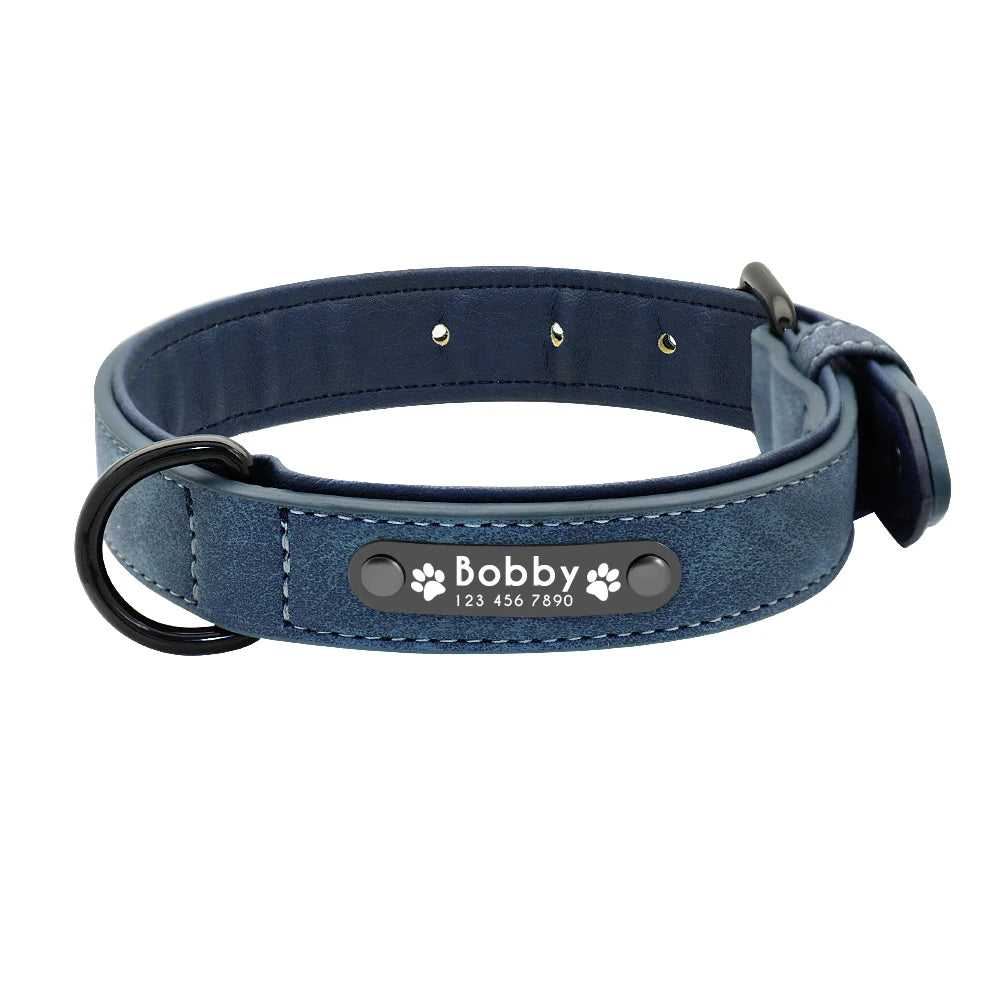 Custom Engraved PU Leather Dog Collar