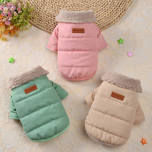 Winter Pet Clothes Jacket Thick Warm Puppy Dogs Clothing Coat Pet Outfits With Fur Collar for Small Medium Dogs Chihuahua Pug