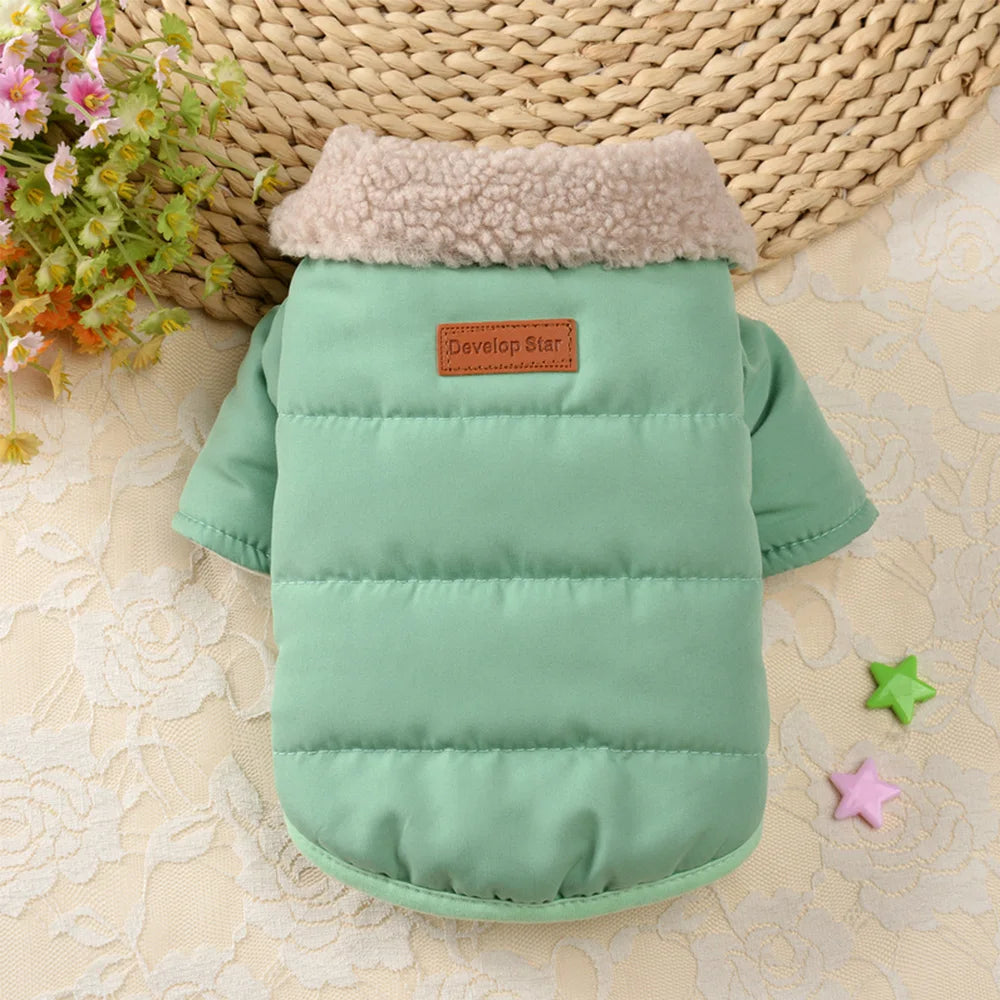 Winter Pet Clothes Jacket Thick Warm Puppy Dogs Clothing Coat Pet Outfits With Fur Collar for Small Medium Dogs Chihuahua Pug