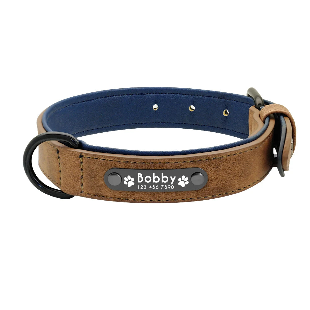 Custom Engraved PU Leather Dog Collar