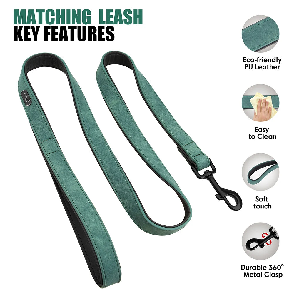 Custom PU Leather Dog Collar & Leash Set"