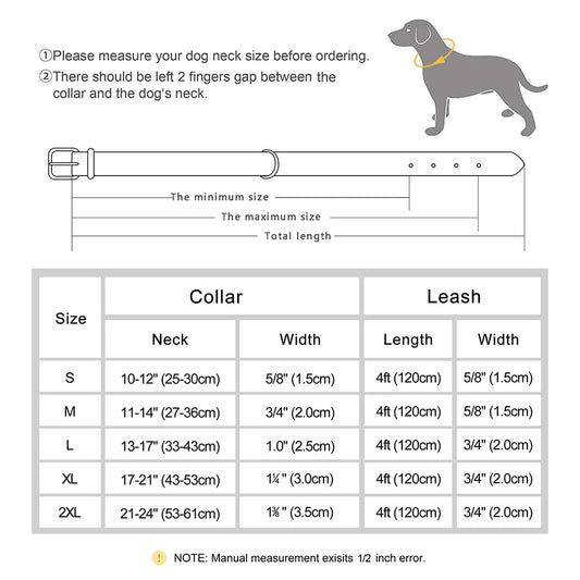 Custom PU Leather Dog Collar & Leash Set"