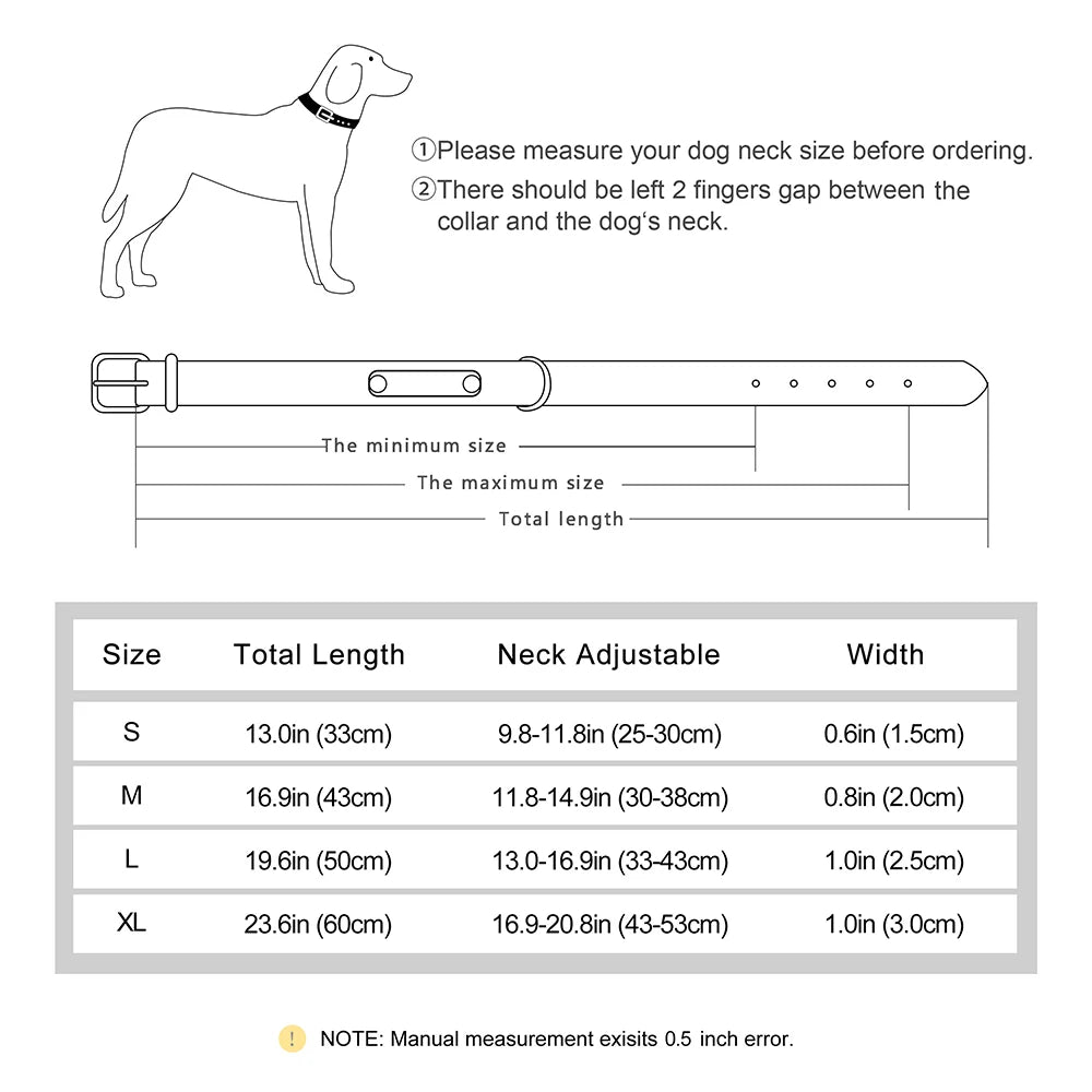 Custom Engraved PU Leather Dog Collar