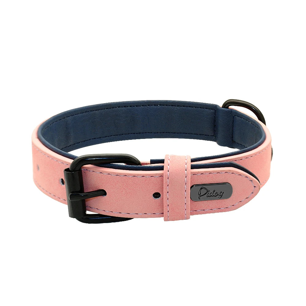 Custom Engraved PU Leather Dog Collar