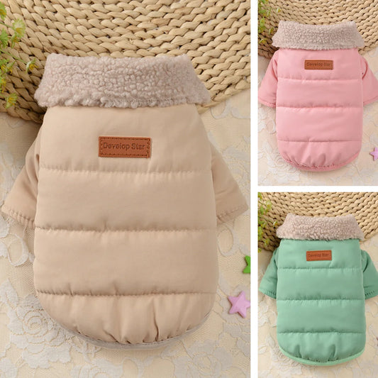 Winter Pet Clothes Jacket Thick Warm Puppy Dogs Clothing Coat Pet Outfits With Fur Collar for Small Medium Dogs Chihuahua Pug