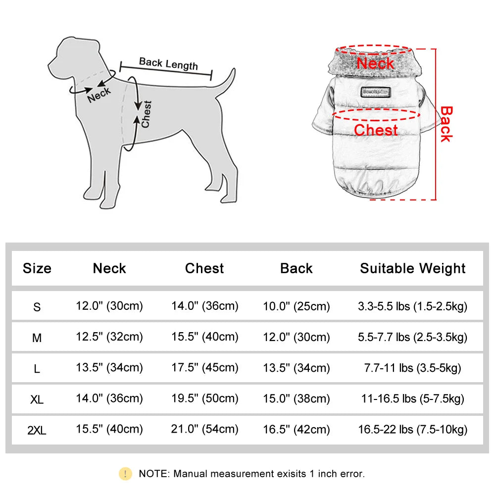 Winter Pet Clothes Jacket Thick Warm Puppy Dogs Clothing Coat Pet Outfits With Fur Collar for Small Medium Dogs Chihuahua Pug