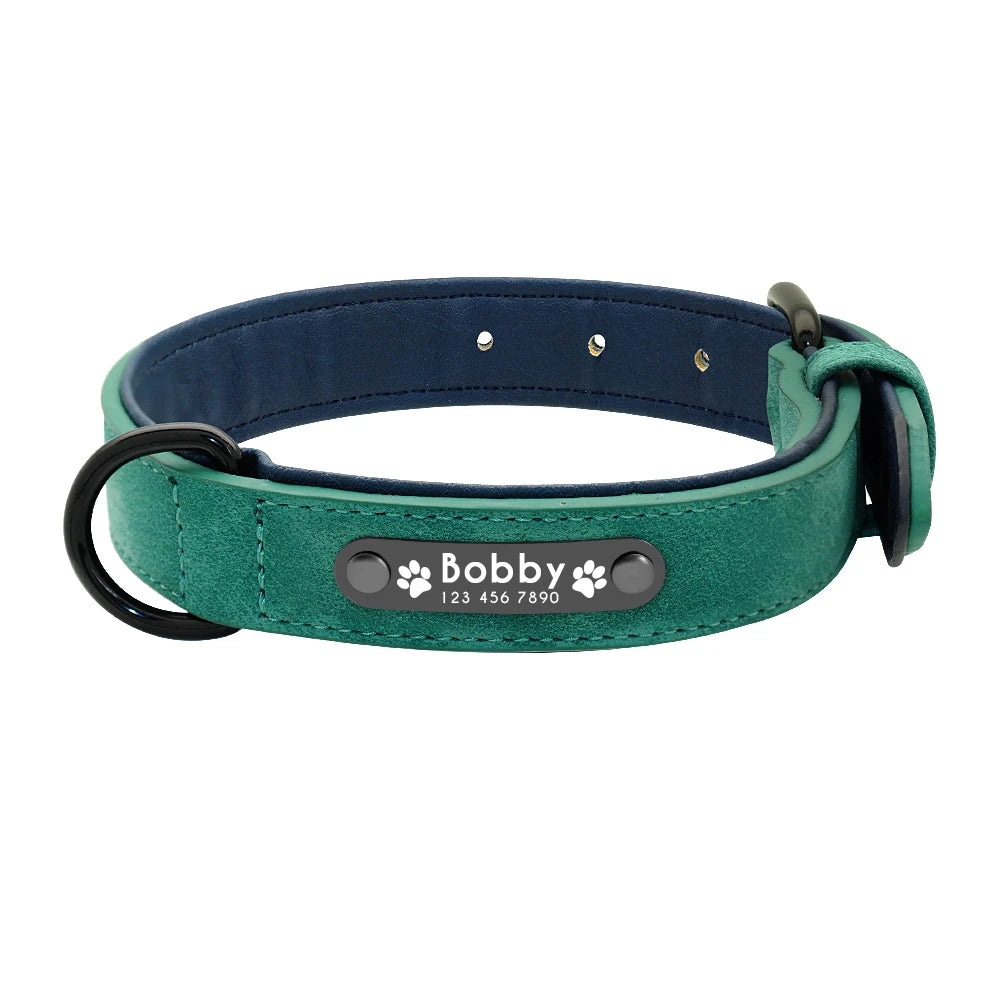 Custom Engraved PU Leather Dog Collar