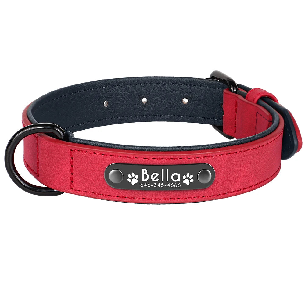 Custom Engraved PU Leather Dog Collar