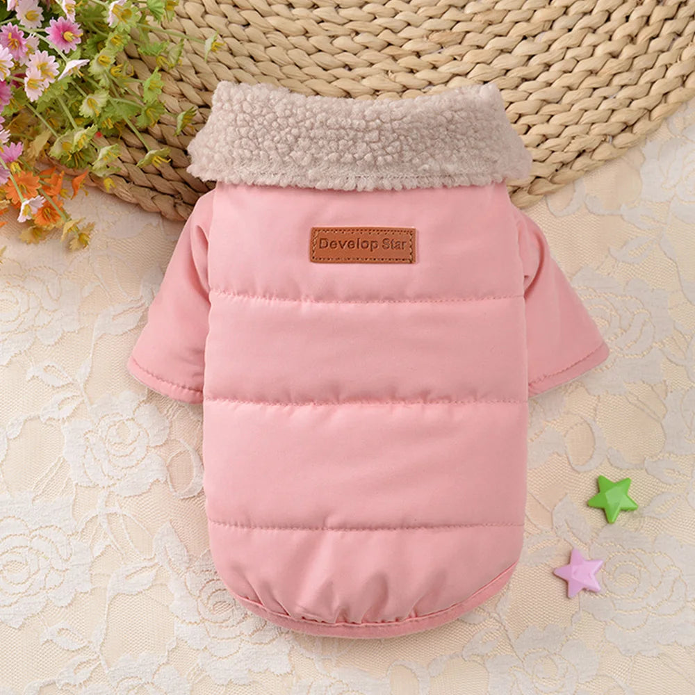 Winter Pet Clothes Jacket Thick Warm Puppy Dogs Clothing Coat Pet Outfits With Fur Collar for Small Medium Dogs Chihuahua Pug